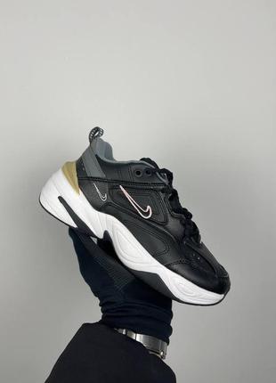 Женские кроссовки nike m2k tekno black pink logo1 фото