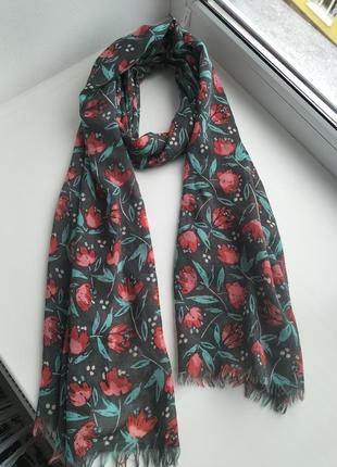 Красивый фирменный шерстяной шарф шаль палантин английского бренда seasalt! оригинал!6 фото