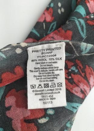 Красивый фирменный шерстяной шарф шаль палантин английского бренда seasalt! оригинал!4 фото