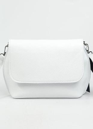 Белая женская маленькая сумка из натуральной кожи, молодежная кожаная сумочка клатч кросс боди6 фото