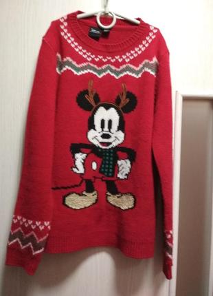 Disney 146см 10-11р. свитер рождественский новогодний кофта свитшот