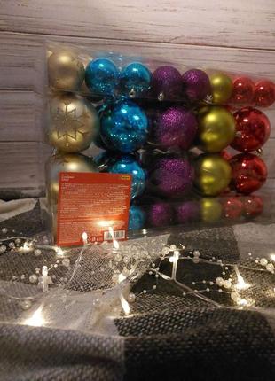 Ялинкові кулі, різдв'яні прикраси, 68 шт, livarno home1 фото