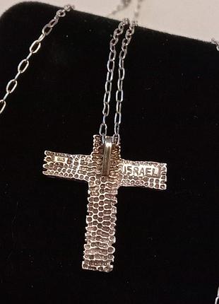 Серебряный эксклюзивный крест цепочка израиль