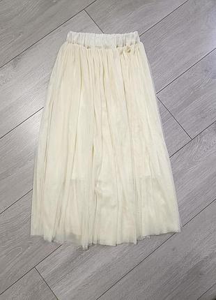 Фатиновая юбка миди беж