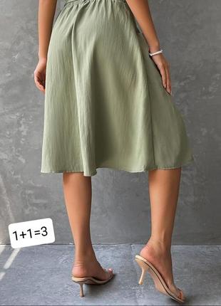 Оливковая юбка hallhuber ✅ 1+1=31 фото