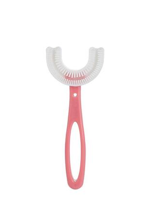 Дитяча зубна щітка 360 градусів у вигляді капи. рожева 6-12 років