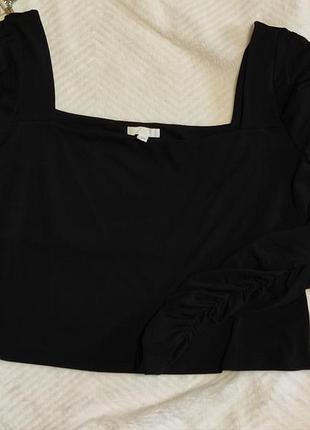 Чорна укорочена кофта h&amp;m