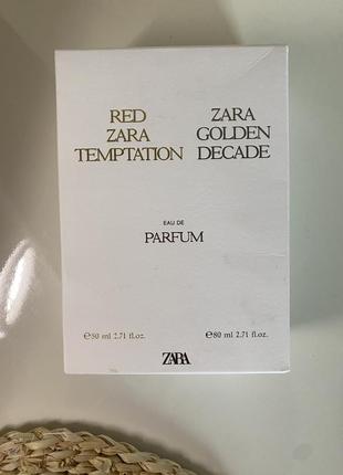 Набор парфюма red zara temptation 80 мл + zara golden decade