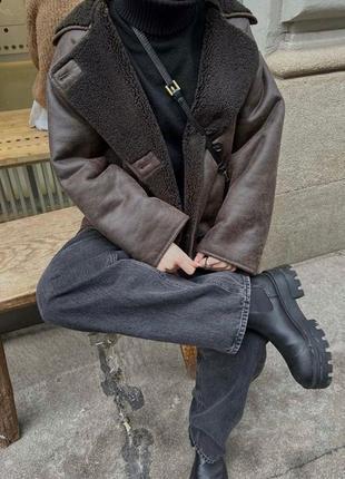 Трендовая дубленка zara-оригинал