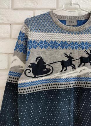Новогодний свитер рождественский орнамент олени лампочки3 фото