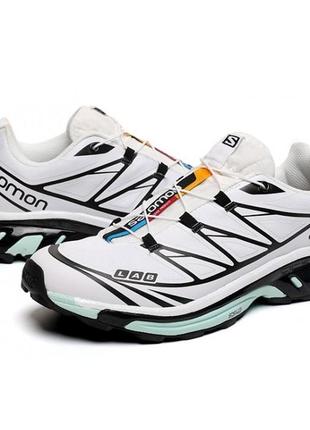 Всесезон термо чоловічі кросівки salomon xt-6 adv white black bluе