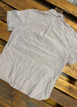 Мужская рубашка с коротким рукавом marks&spencer (маркс и спенсер лрр идеал оригинал сиреневая)2 фото