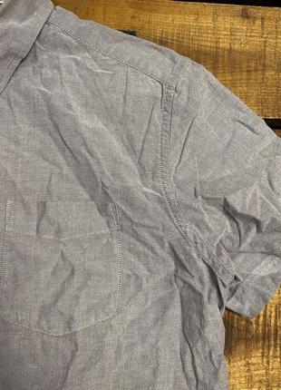 Мужская рубашка с коротким рукавом marks&spencer (маркс и спенсер лрр идеал оригинал сиреневая)5 фото