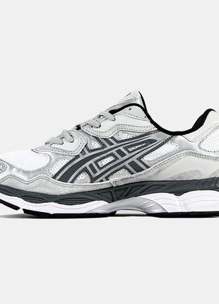 Всесезон мужские кроссовки asics gel nyc white steel grey3 фото