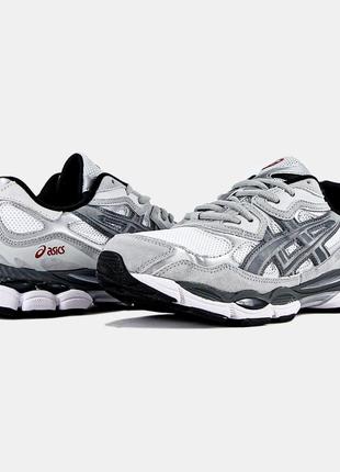 Всесезон мужские кроссовки asics gel nyc white steel grey4 фото