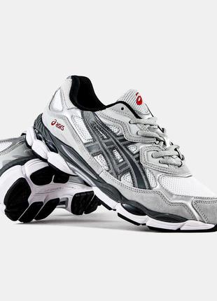 Всесезон мужские кроссовки asics gel nyc white steel grey