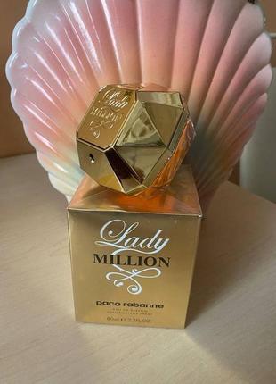 Paco rabanne lady million 80 мл духи жэнкие, парфюм женский, парфюм женский, парфюмированная вода