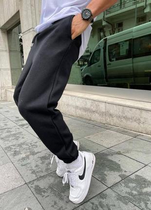 Штаны спортивные тёплые мужские на флисе укороченные