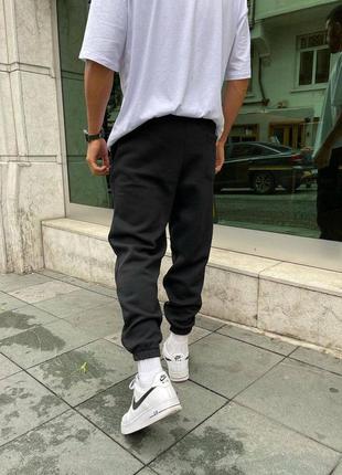 Штаны спортивные тёплые мужские на флисе укороченные