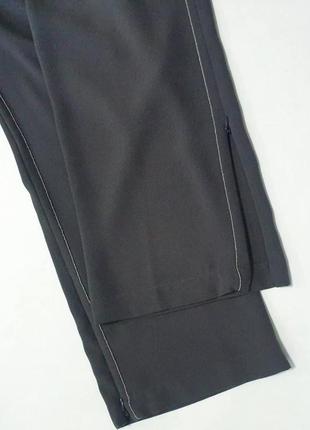 🔥красивые темно-серые (трех даже до цвета хаки) широкие брюки с молниями внизу. по бокам лампасы из серебряной цепочки4 фото