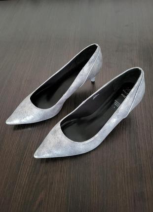 Серебряные женские туфли, лодочки,серебро3 фото