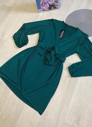 Платье изумрудного зеленого цвета шикарна сукня смарагдового кольору3 фото