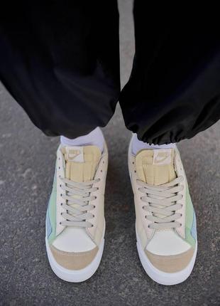 Nike blazer low77 vintage leather green beige3 фото