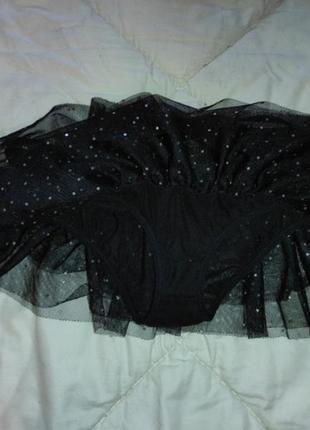 Игривые соблазнительные трусики юбка  с рюшами туту с блестками3 фото