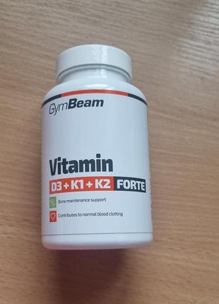 Gymbeam, вітамін d3 + k1 + k2 forte, 120 капсул