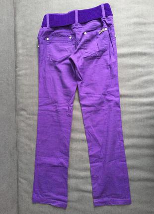 Летние фиолетовые брюки прямого кроя3 фото
