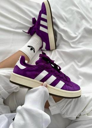 Нереальные кроссовки adidas campus purple skate premium фиолетовые