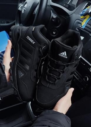 Зимові кросівки adidas terrex black orange чорні (хутро) 45(29см), 46(29,5см)