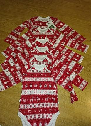 Новогодние боди режущий олень 56 и 62 см c&a