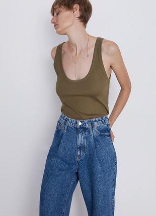 Майка в рубчик zara