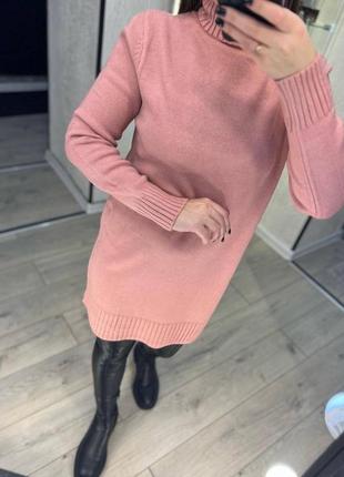 Жіночий светр туніка з горлом. свитер гольф туника5 фото