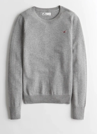 Hollister базовый серый свитер джемпер с лого4 фото