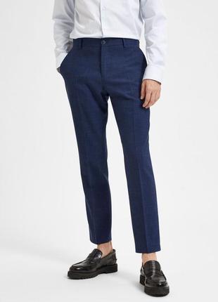 Мужские классические синие шерстяные брюки tommy hilfiger