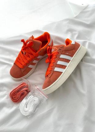 Крутые женские кроссовки adidas campus apricot crush premium коралловые