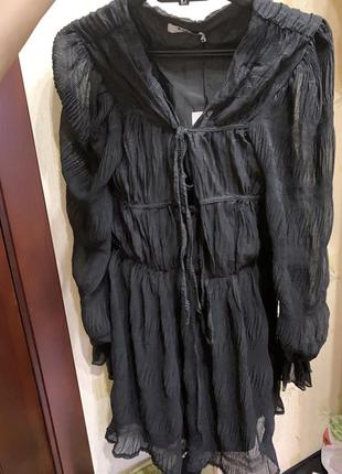 Платье нарядное черное с люрексом на новый год 36р zara na kd3 фото