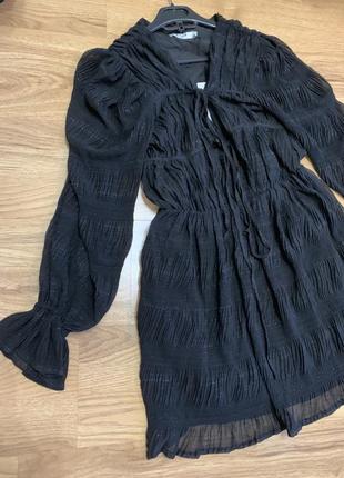 Платье нарядное черное с люрексом на новый год 36р zara na kd