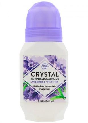 Crystal body deodorant, натуральний кульковий дезодорант, лаванда та білий чай, 66 мл1 фото