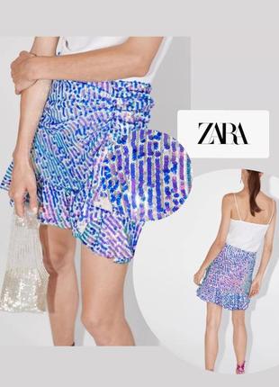 Юбка в пайетки zara