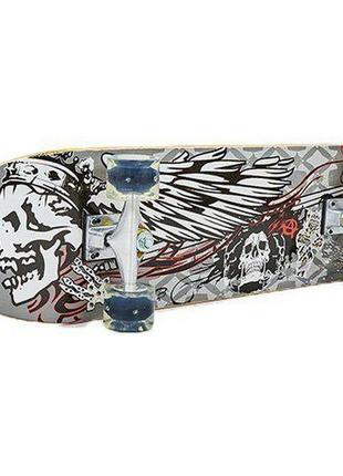 Скейтборд в сборе sk-0314 серо-белый (60429370), no branding