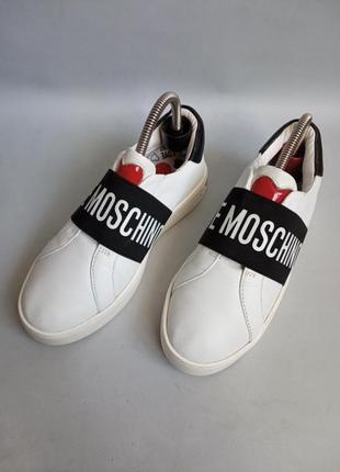 Кожаные кроссовки love moschino2 фото