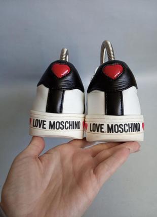 Кожаные кроссовки love moschino4 фото