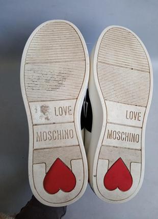 Кожаные кроссовки love moschino5 фото