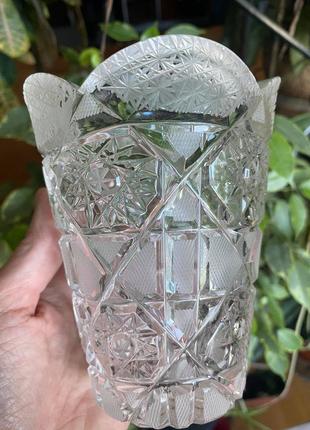 Нова подарункова кришталева ваза з матовим напиленням5 фото