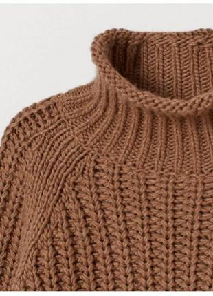 В'язаний теплий светр оверсайз вовняний вязаный теплый свитер оверсайз шерстяной джемпер h&m пуловер2 фото