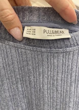 Джемпер гольф голубой в рубчик pull and bear3 фото