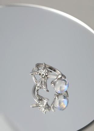 Женское регулируемое кольцо с камнями блестками стразами, стильное, модное блестящее украшения массивное, подарок акция скидка3 фото
